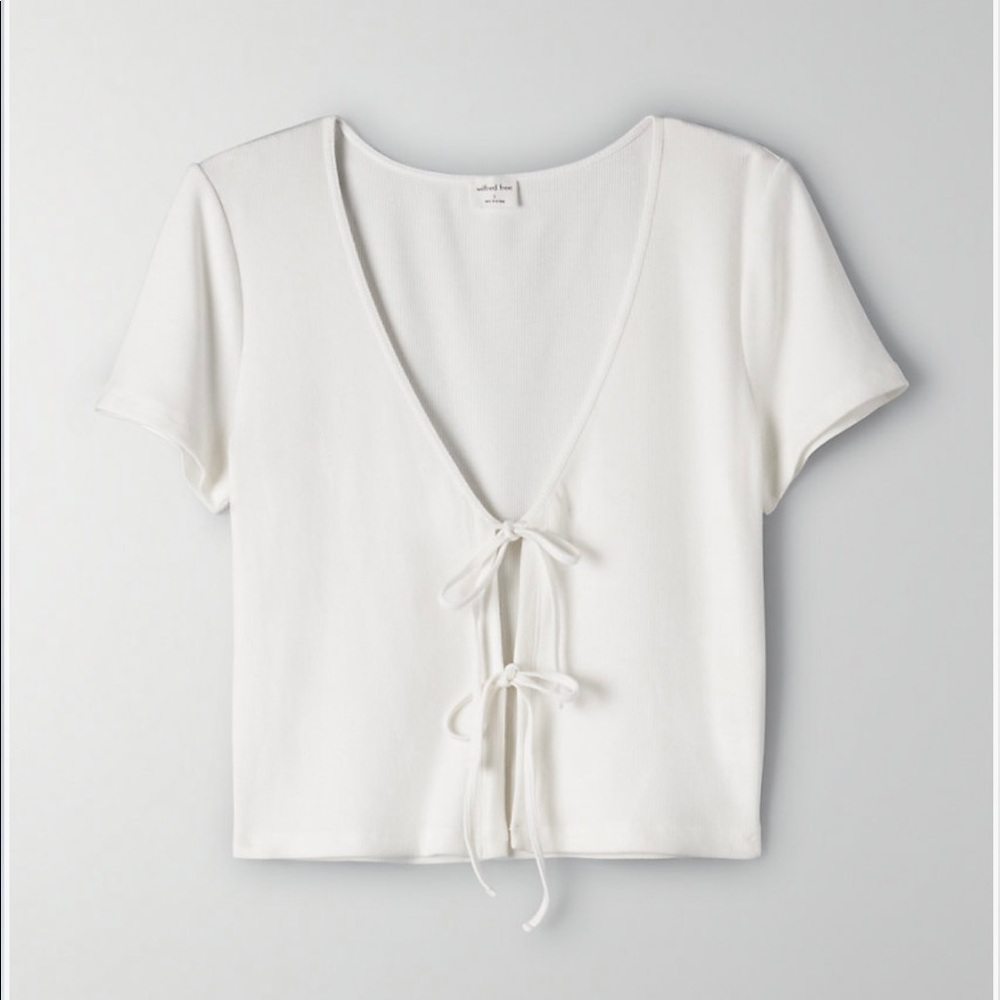 ARITZIA Wilfred Free Only Tie-Front T-Shirt XS NWT